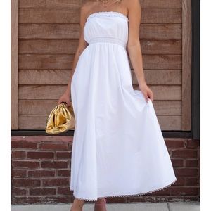 Byegreis Kenna White Strapless Maxi Dress NWT Small